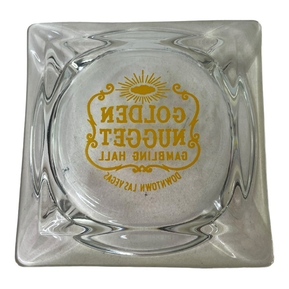 Vintage Golden Nugget Casino & Hotel Las Vegas, Nevada Glass Ash Tray - Picture 3 of 3